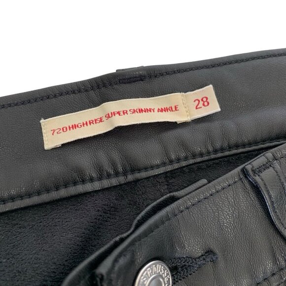 Levis 720 High Rise Skinny Pants 28 Black Ankle Slim Chic Stretch - Picture 5 of 11